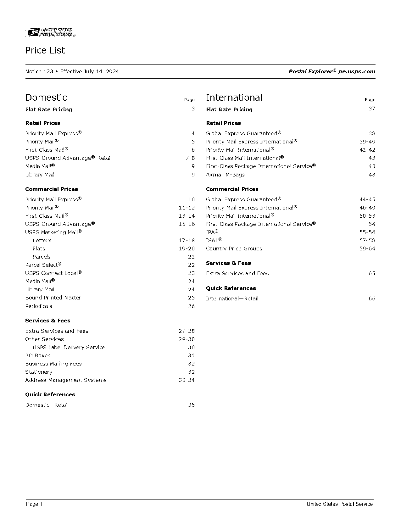 cost of mailing a first class letter to canada